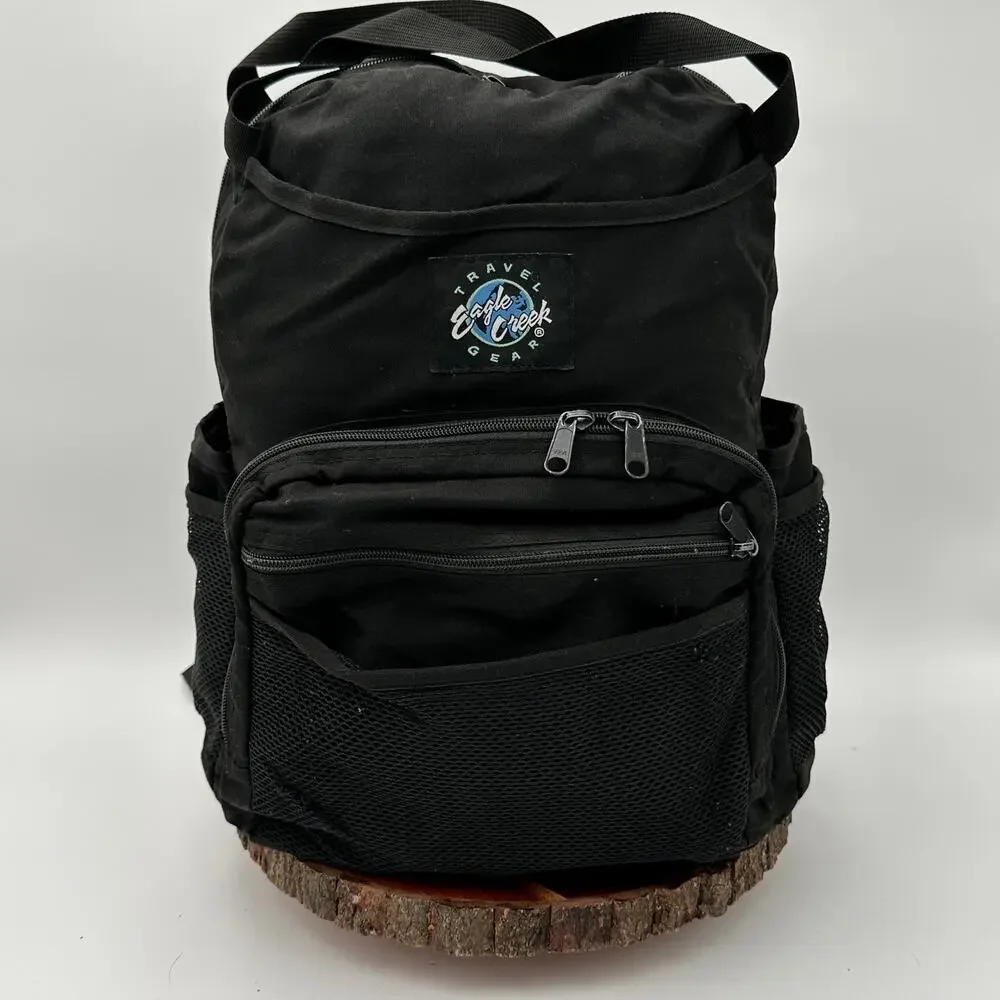 Vintage Eagle Creek Diaper Backpack Black Travel Bag Outdoor Hike Gorpcore EUC